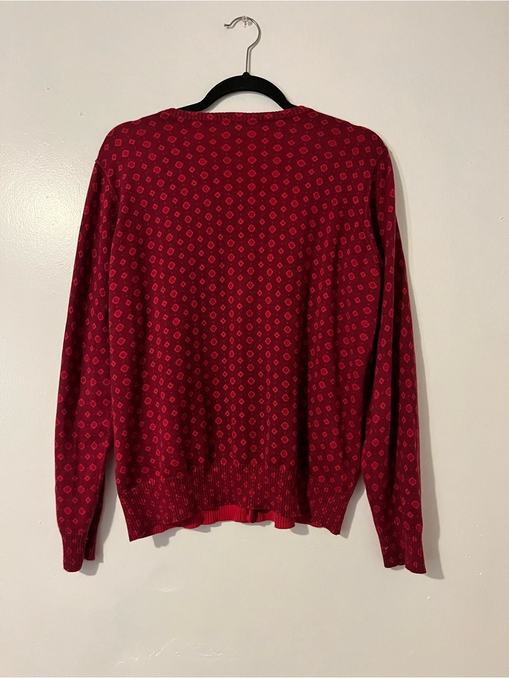 L.L. Bean Supima Cotton Patterned Button-Front Cardigan - Picture 3 of 5